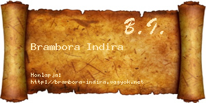 Brambora Indira névjegykártya